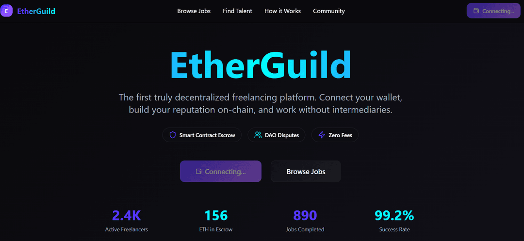 EtherGuild(Decentralized Freelancing Platform)